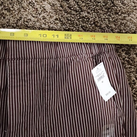 Women's Gap Stripe Pattern Pants Size Medium Burgundy Trendy Casual Academia NWT - Picture 9 of 13